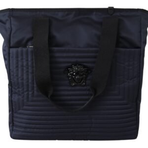 Bolso tote de nailon azul de Versace