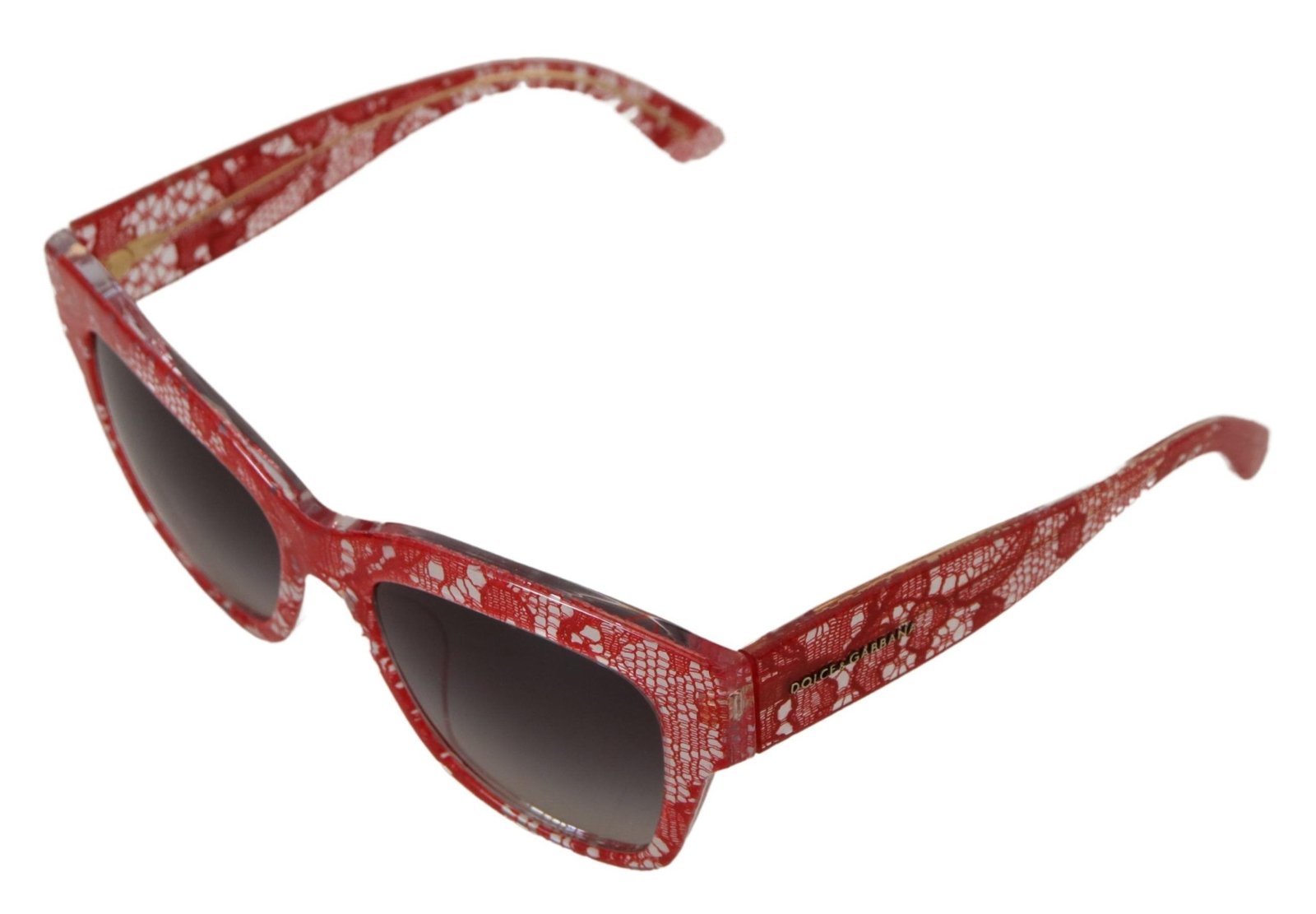 Gafas de sol Dolce & Gabbana con montura rectangular de acetato y encaje rojo DG4231F - Imagen 4