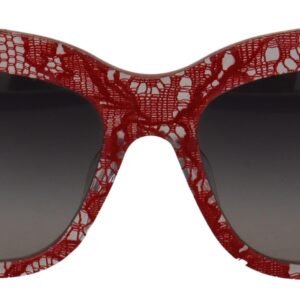 Gafas de sol Dolce & Gabbana con montura rectangular de acetato y encaje rojo DG4231F