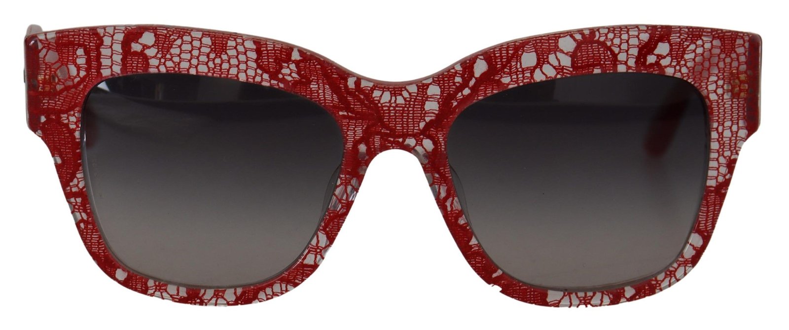 Gafas de sol Dolce & Gabbana con montura rectangular de acetato y encaje rojo DG4231F
