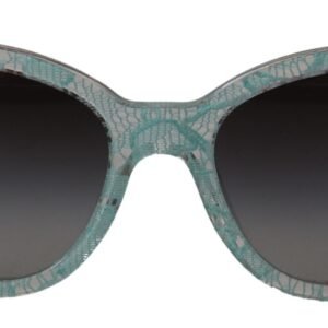 Gafas de sol redondas de acetato y cristal con encaje azul Dolce & Gabbana DG4190