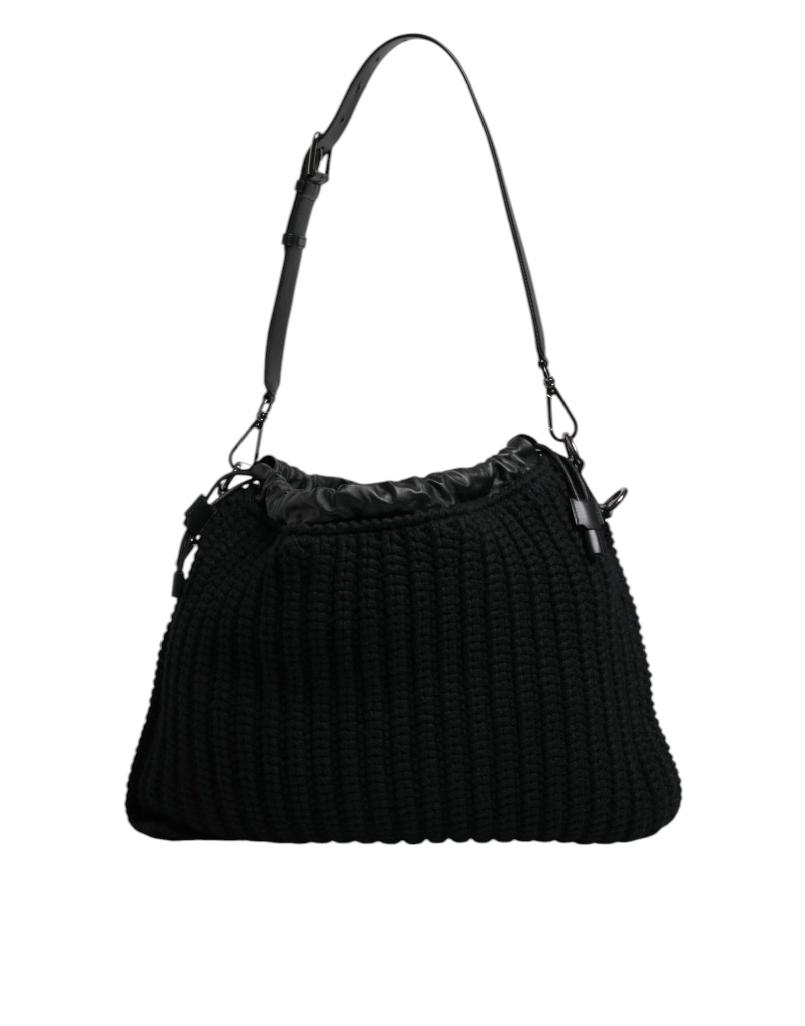 Bolso de hombro de piel de punto de cachemira negra de Dolce & gabbana - Imagen 2