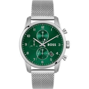 Reloj de vestir de acero inoxidable plateado Hugo Boss