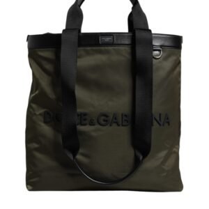 Bolso tote de nailon verde militar con correa para el hombro de Dolce & gabbana