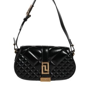 Bolso Versace con correa de hombro bandolera de piel de becerro negro