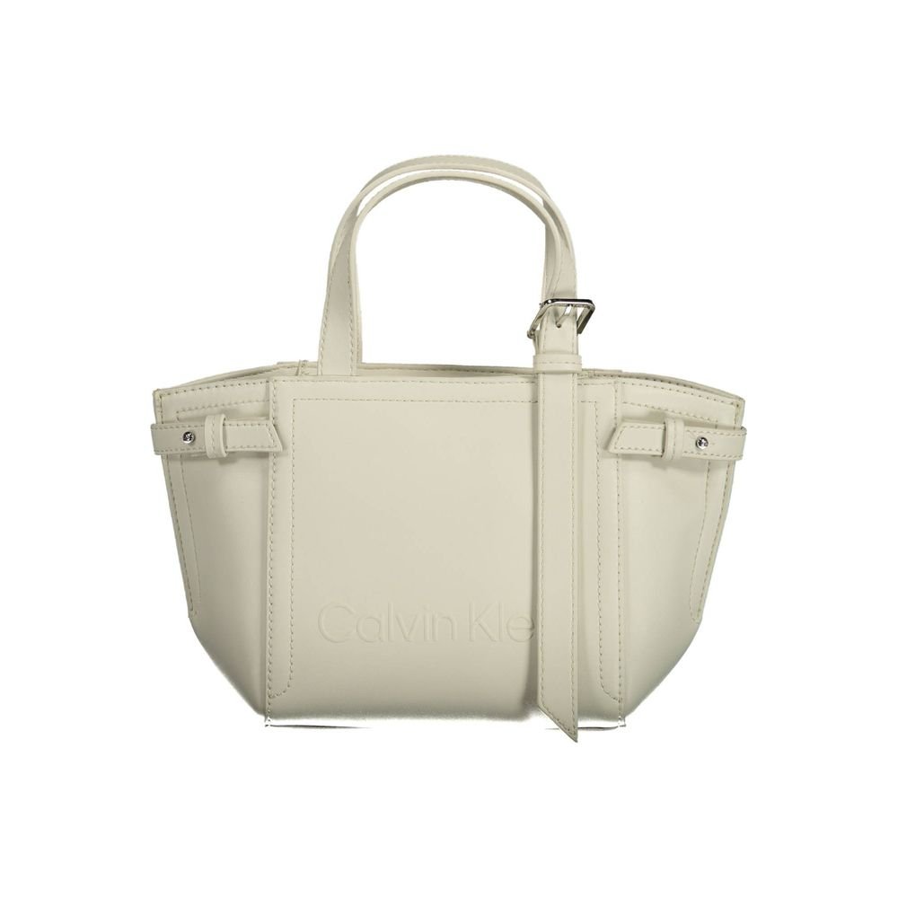 Bolso de mano de poliéster blanco de Calvin Klein