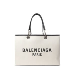 Bolso tote de algodón gris de Balenciaga
