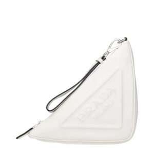 Bolso de mano de piel blanca de Prada