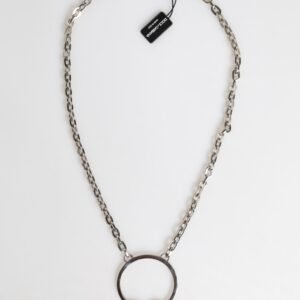 Collar con colgante del logotipo de DG de Dolce & Gabbana para hombre con cadena de latón en tono plateado