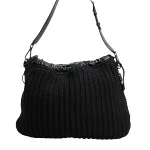 Bolso de hombro Dolce & Gabbana de piel de punto de cachemira negra para mujer