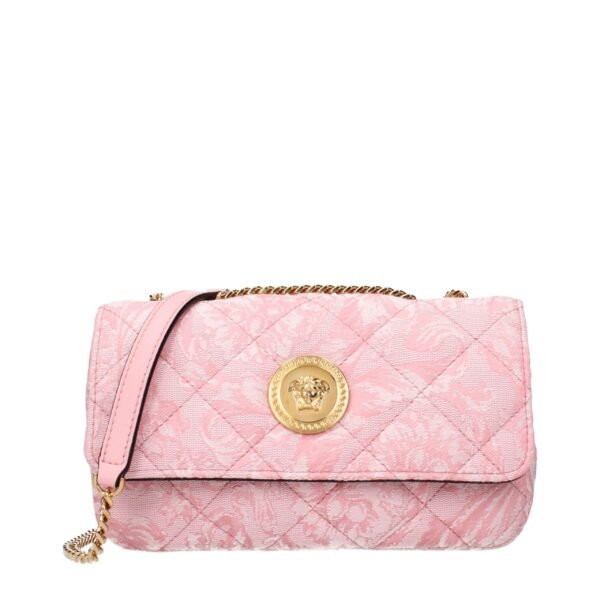 Bolso de hombro de tela rosa de Versace