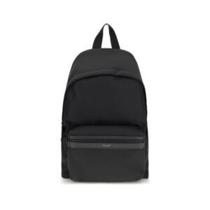 Mochila Saint Laurent de poliamida reciclada negra