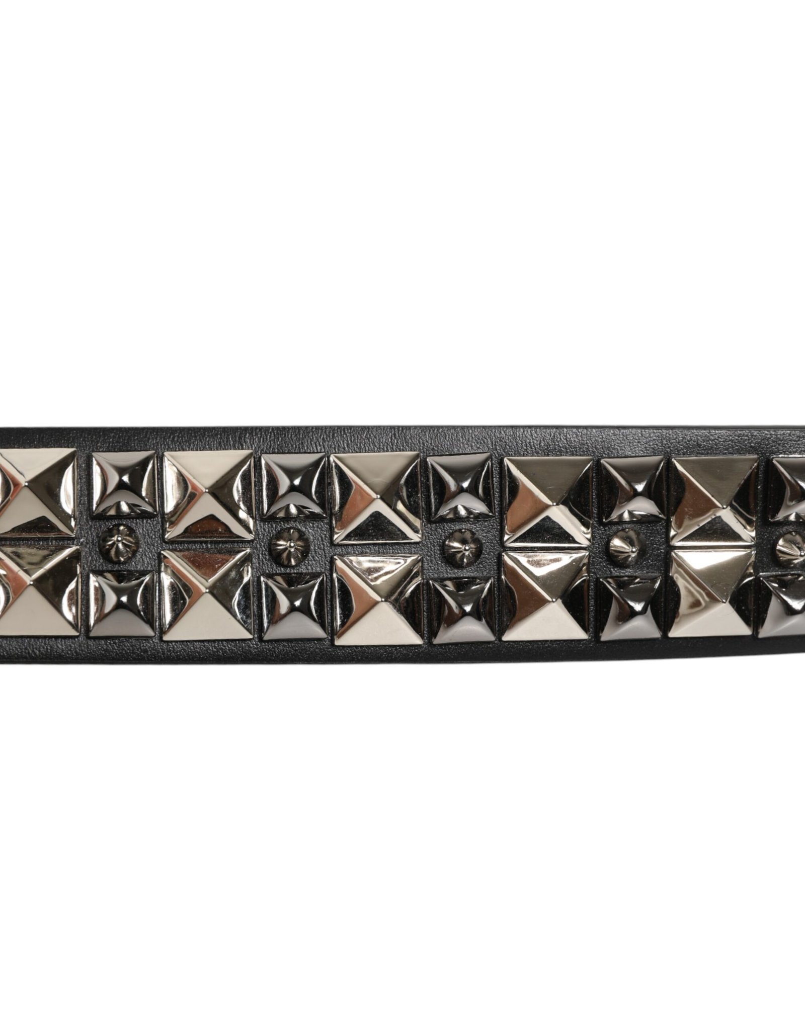 Cinturón de piel de becerro negro con hebilla plateada y tachuelas de Dolce & gabbana - Imagen 5