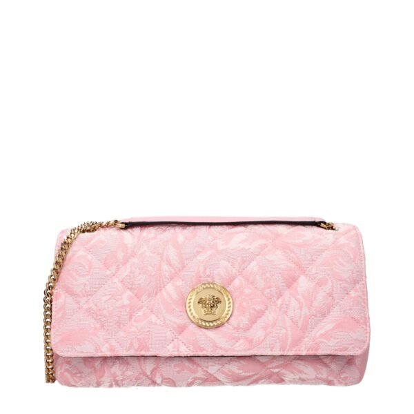 Bolso de hombro de tela rosa de Versace