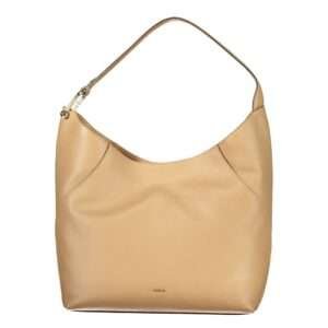 Bolso de hombro de piel marrón para mujer