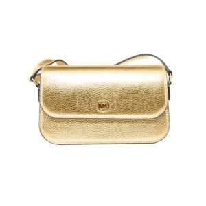 Bolso bandolera de piel dorada Michael Kors