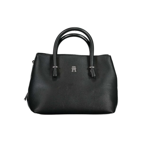 Tommy Hilfiger Bolso de mano de poliuretano negro para mujer