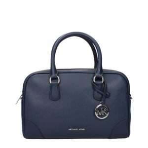 Bolso de mano de piel azul Michael Kors