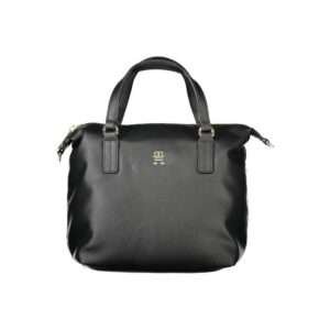 Black Polyester Women Handbag