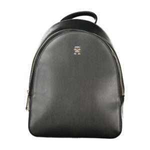 Black Polyurethane Women Backpack