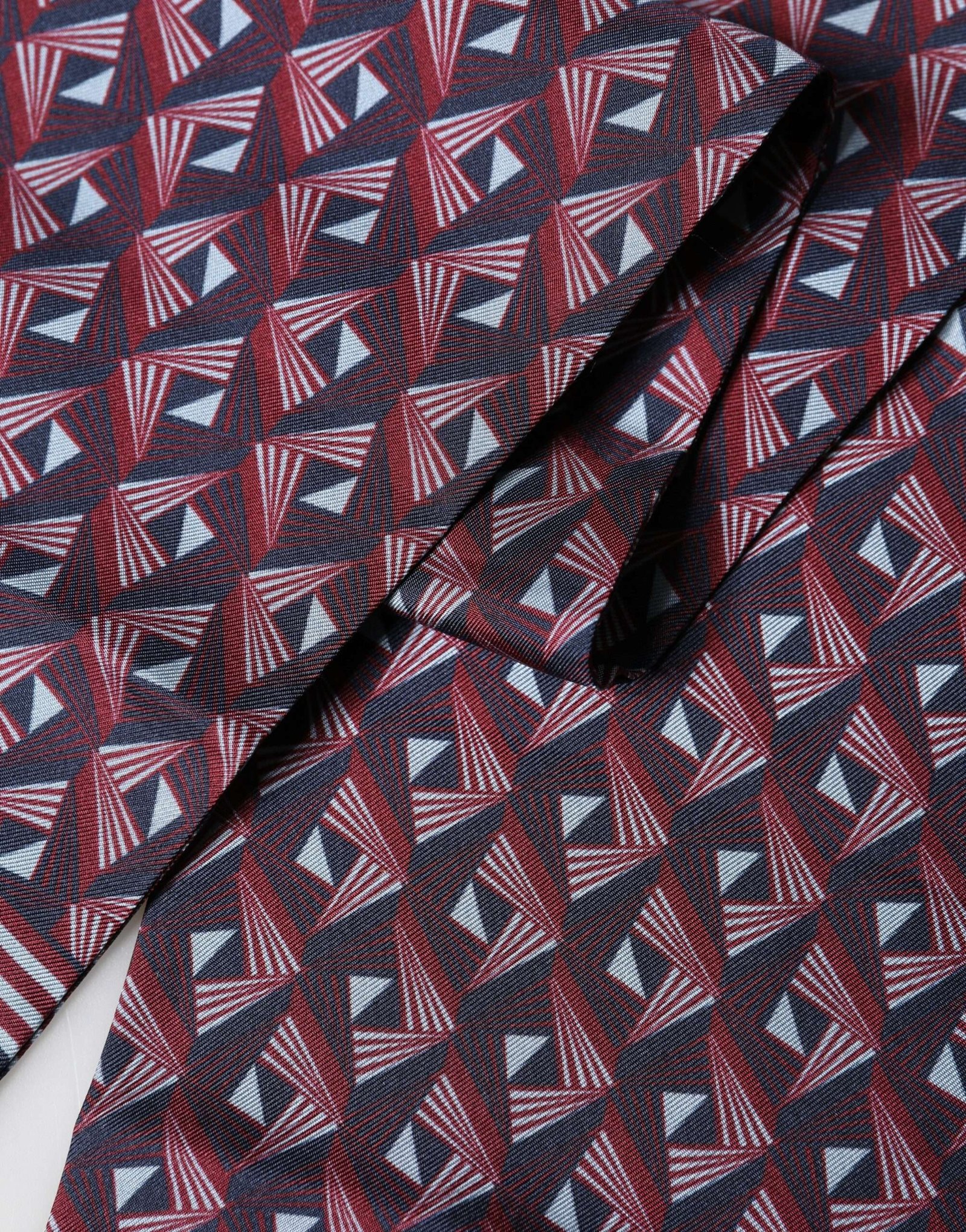 Multicolor Geometric Pattern Silk Fringe 142cm X 15cm Scarf - Imagen 4