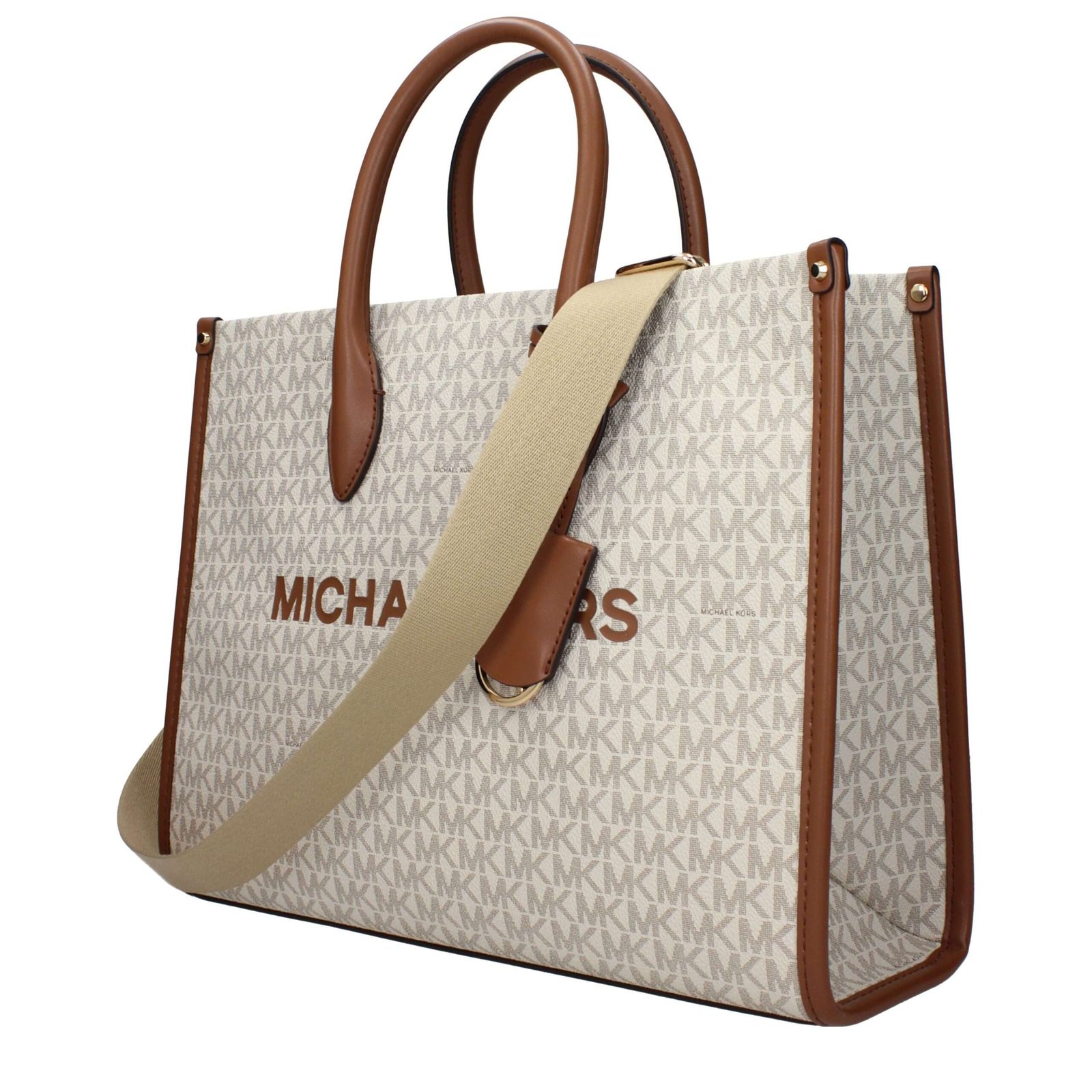 Beige Fabric Handbag - Imagen 2