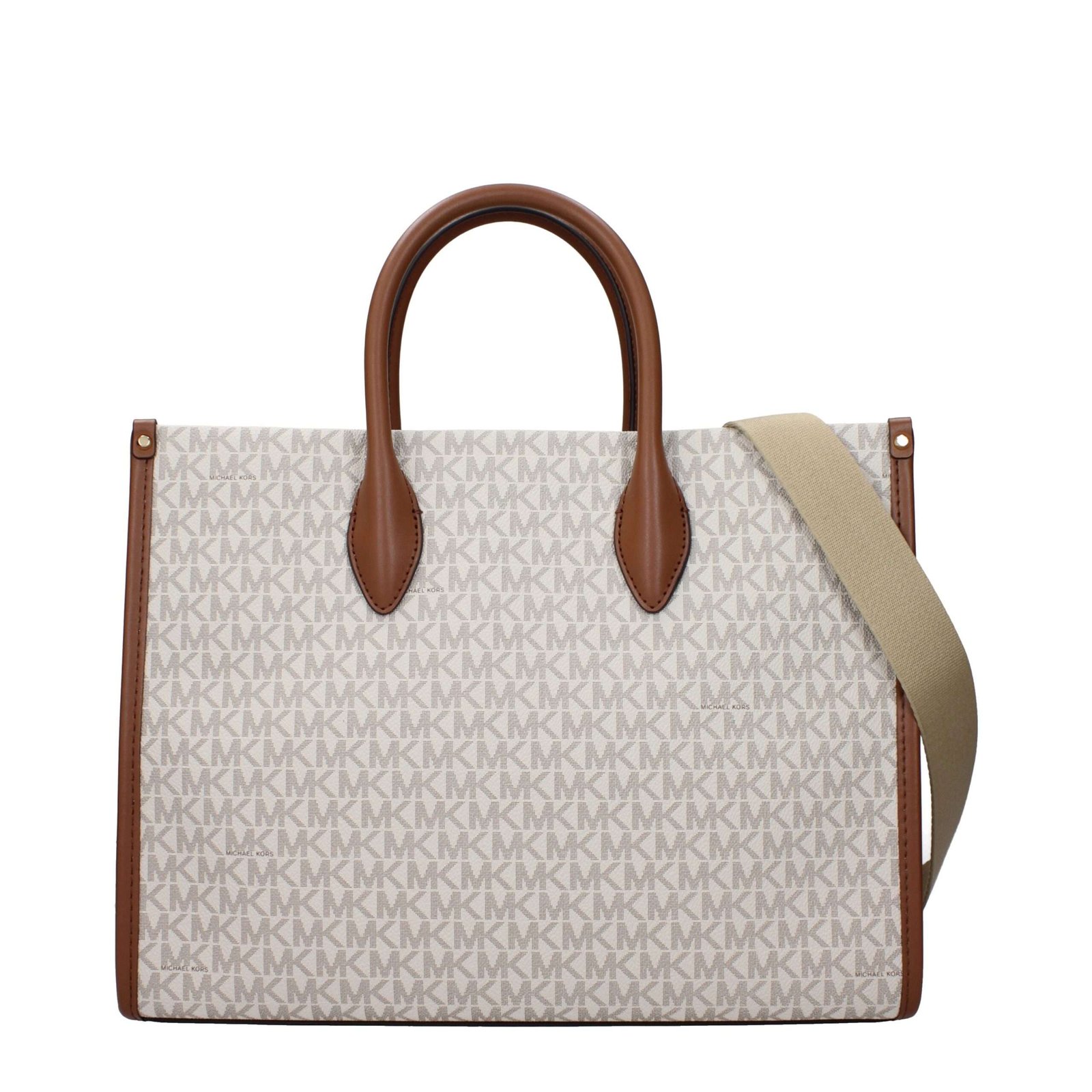 Beige Fabric Handbag - Imagen 3