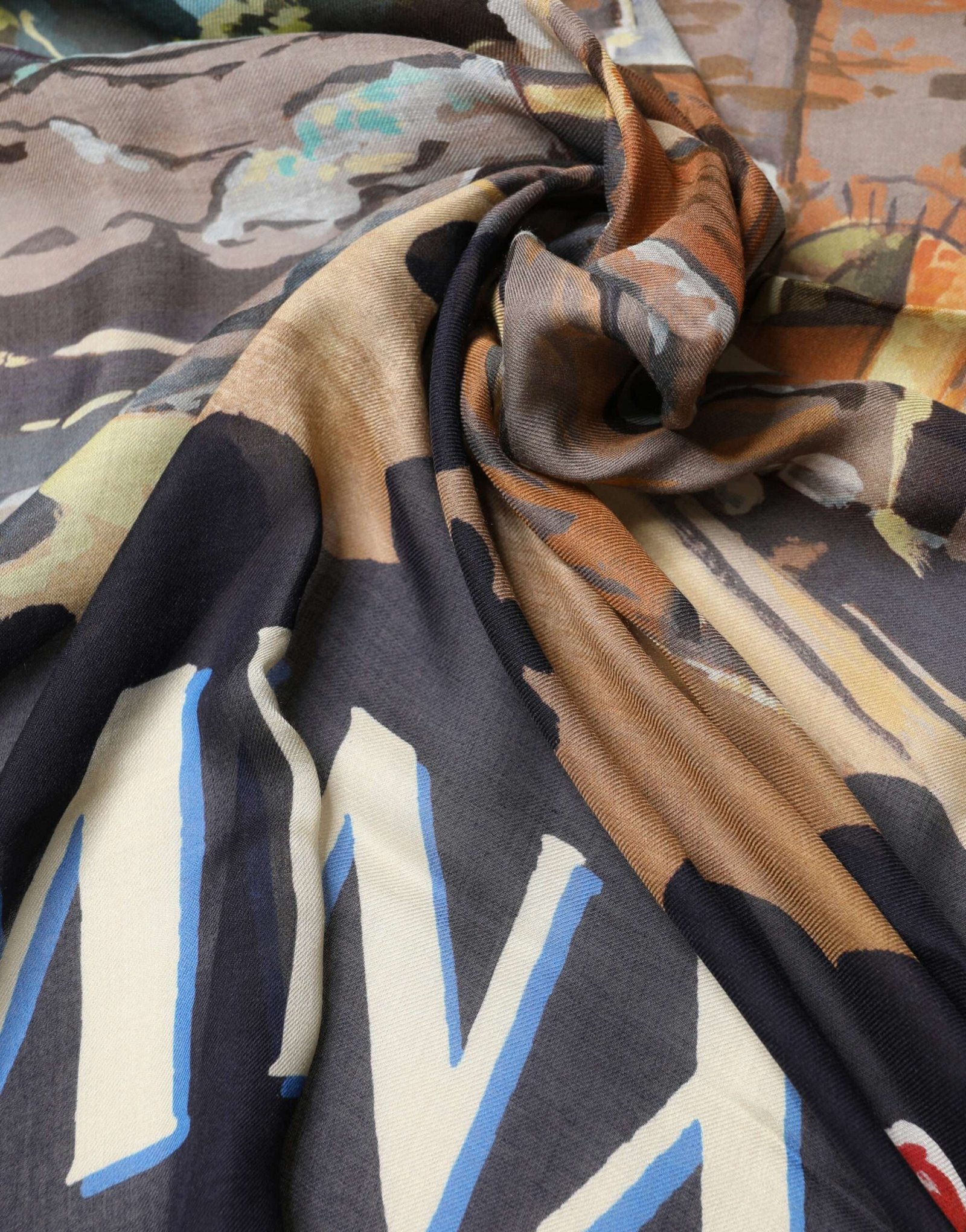 Multicolor Taormina Modal Shawl 130cm x 130cm Men Scarf - Imagen 4